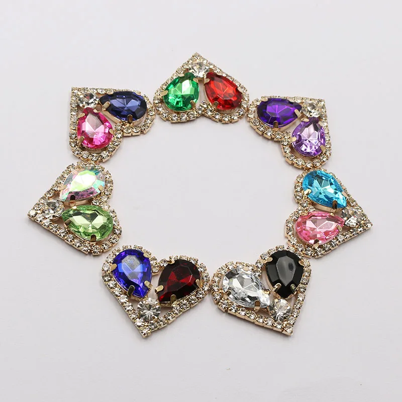 

LKERAN, 10 шт., 26*28 мм, акриловая кнопка «Love Стразы», украшение для одежды «сделай сам», свадебное платье, украшения ручной работы, аксессуары