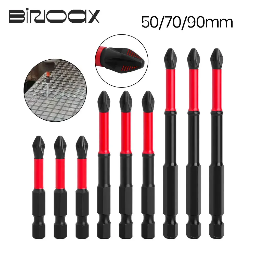 Binoax S2 5A Magnetic Screw Cross Bit Set 3/5Pcs Anti Slip PH2 Phillips Impact Batch Head Hardness Screwdriver Bit Hand Tools