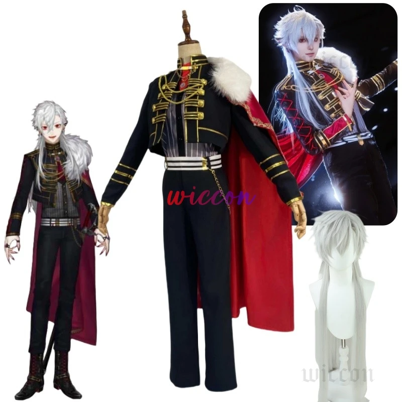 

VTuber NIJISANJI Virtual YouTuber Kuzuha Cosplay Costume Black Evening Dress Cloak Wig Man Woman Carnival Masked Ball Suit
