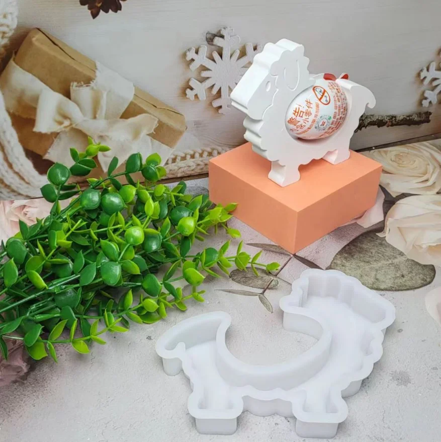 Sheep Fun Egg Decoration Candlestick Gypsum Mold For Home Decoration