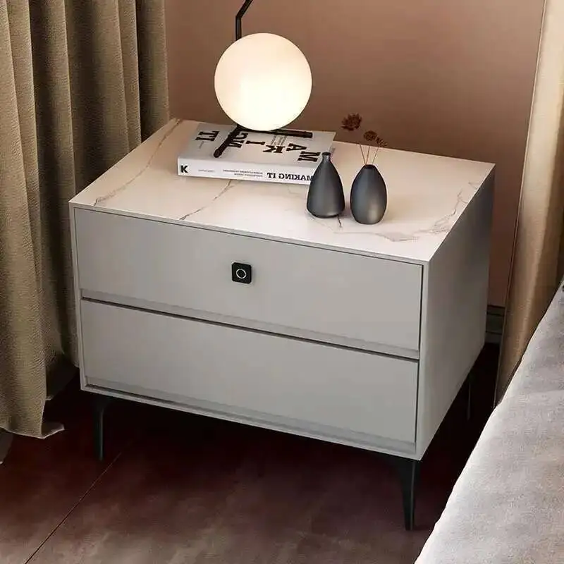 

Small Nightstands Lock Modern Space Italian Makeup Nordic Bedside Table Organizers Low White Table De Chevet Bedroom Furniture