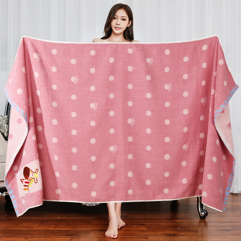 100% Cotton Large Bath Towel Absorbent for Adults Home Use70x140cm