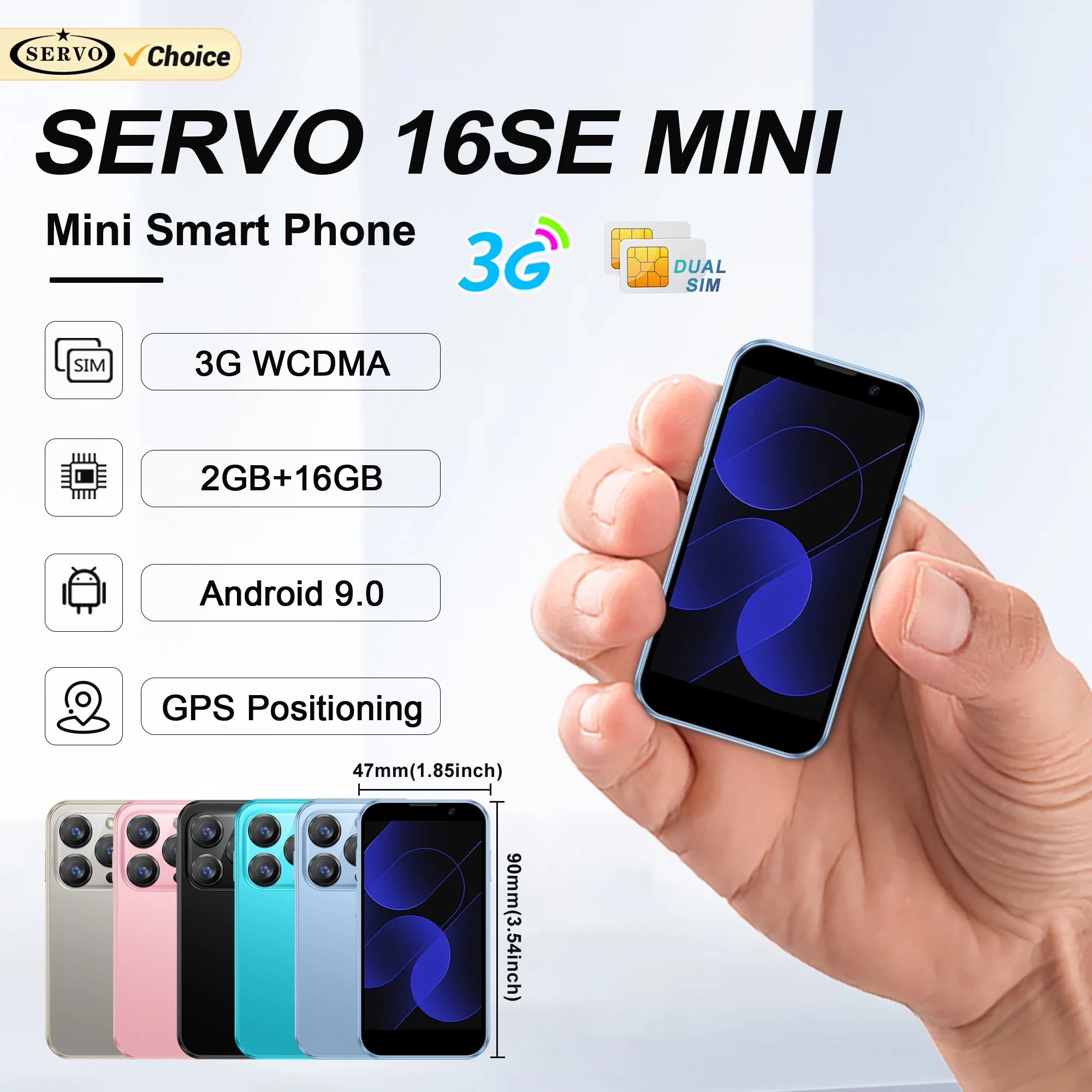 Official SERVO Android Mini Smartphone 3G WCDMA 2GB+16GB Play Sore WIFI GPS Face Unlock 3.0