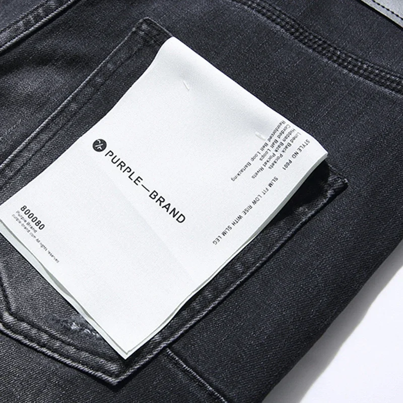 2024 nuovi Jeans di marca viola uomo donna Jeans in Denim con Design strappato nero pantaloni a gamba dritta di marca viola