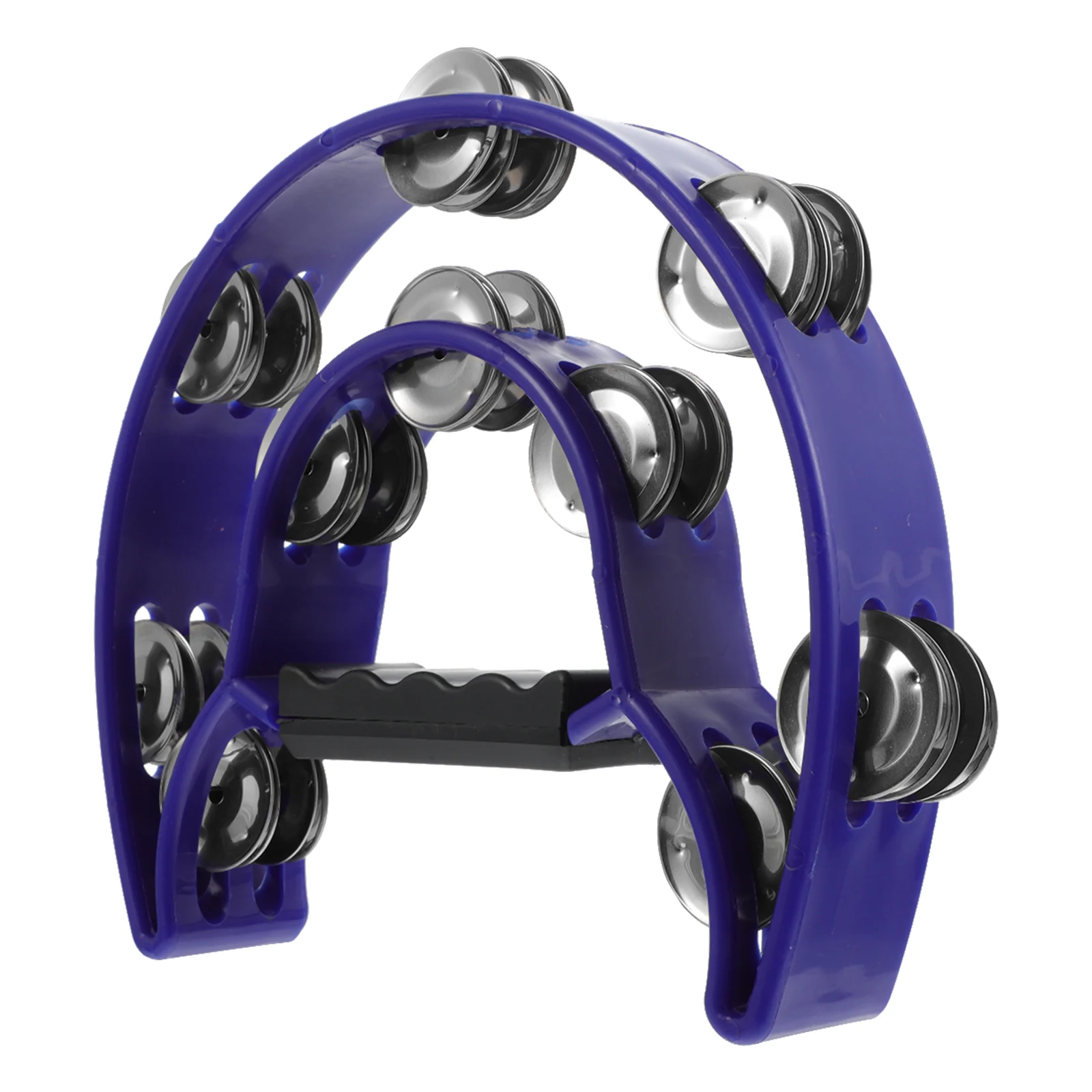 Instrumen Perkusi Genggam Rebana Baris Ganda Plastik Besi Tahan Karat Suara Terang Tanpa Pegangan Pesta untuk Anak-anak