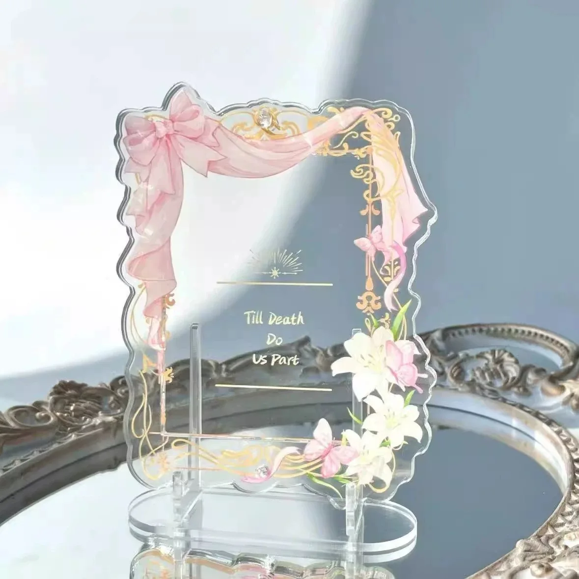 Wedding Bow Floral Acrylic Photo Frame