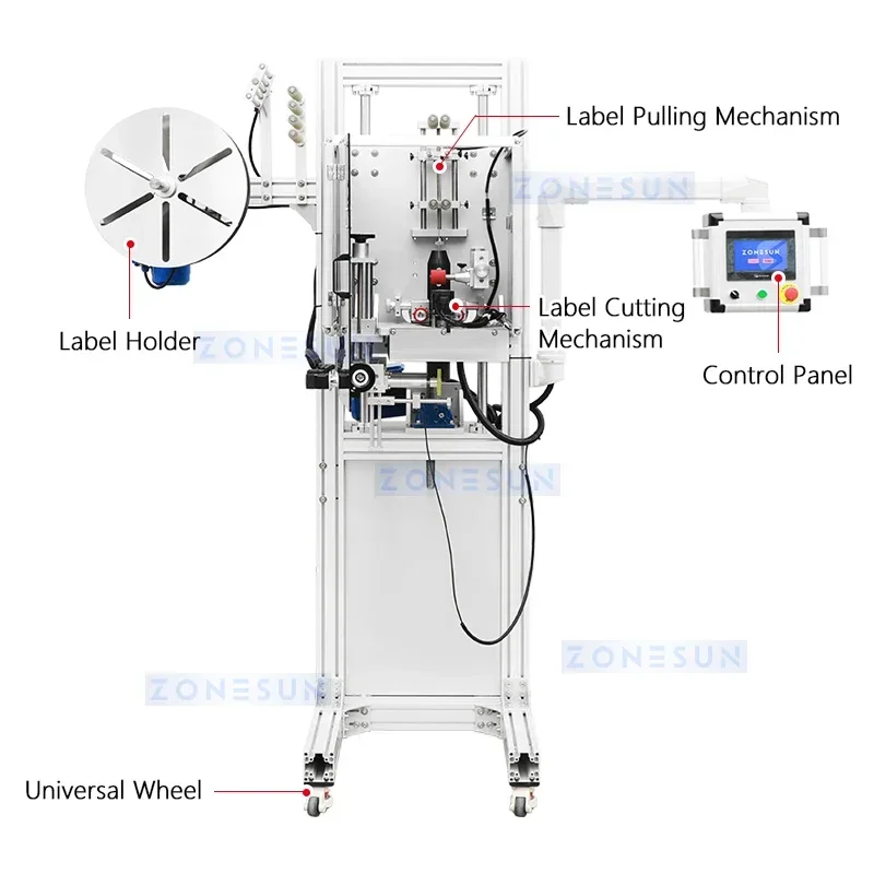 ZONESUN ZS-STB151 آلة وضع العلامات على الأكمام البلاستيكية الأوتوماتيكية لزجاجة الأكمام