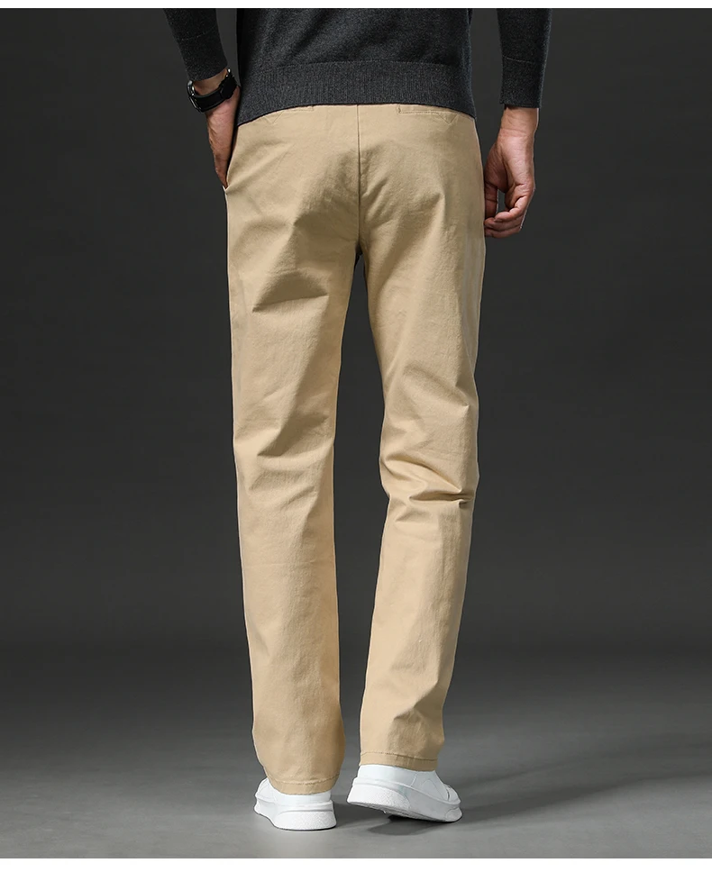 New in Spring Casual Pants Men Straight Fit Cotton Stretch Chino Trouser Male Formal Work Business Dress Khaki Fashion Regular