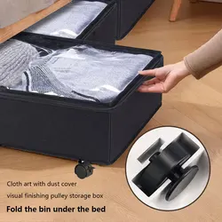 Folding bed bottom box with wheels under the bed cloth technology dust cover storage finishing iron technology pulley box