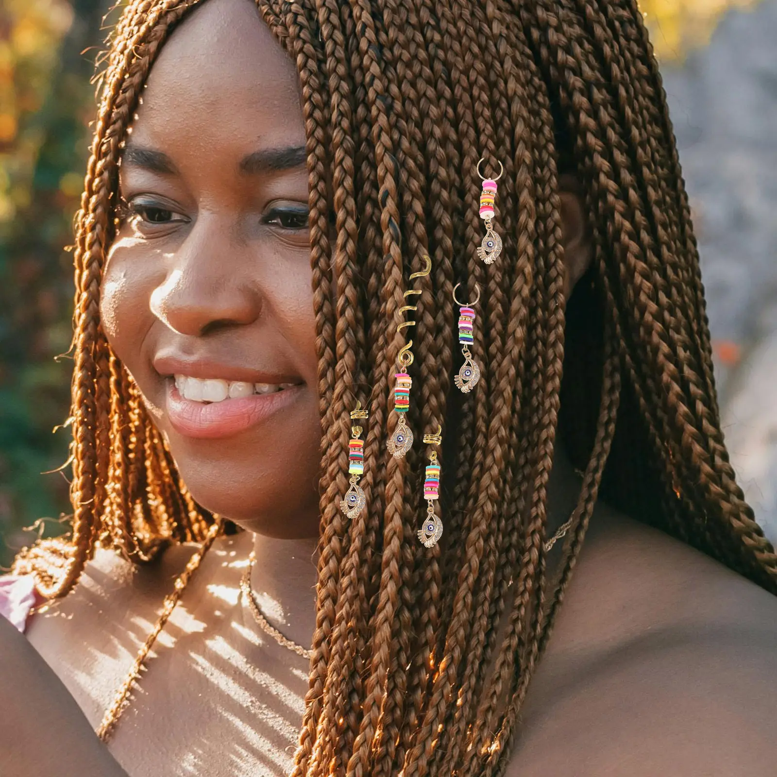 

5Pcs Braided Hair Charm Sturdy Alloy Dreadlock Beads for Women Pirate Hair Jewelry Fashionable Braid Accessories