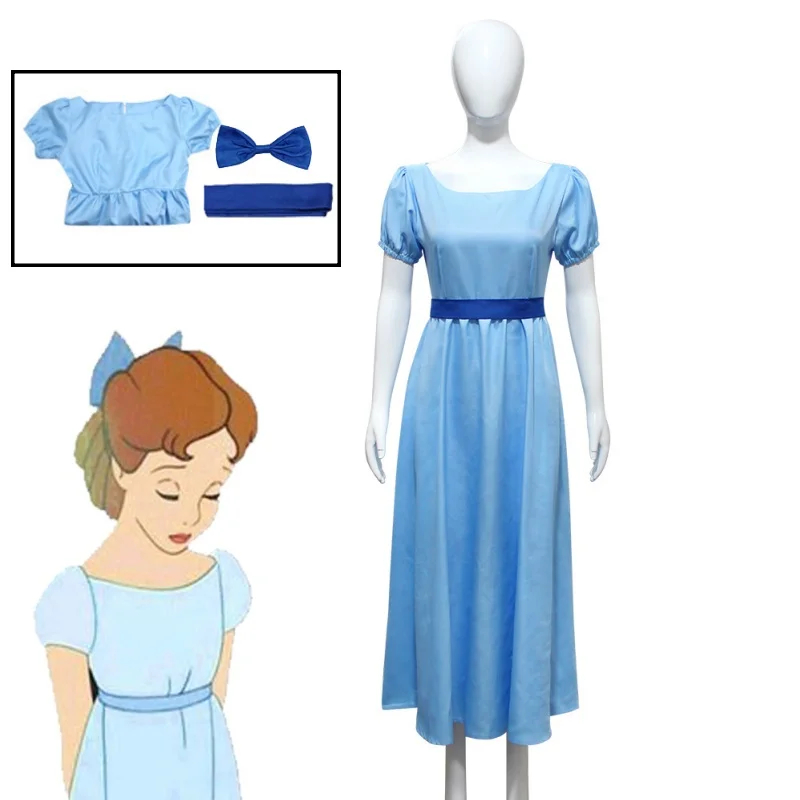 

Movie Adult Fantasia Wendy Cosplay Costume Boy Peter Hat Fantasy Girls Dress Belt Disguise Outfits Halloween Carnival Party Suit