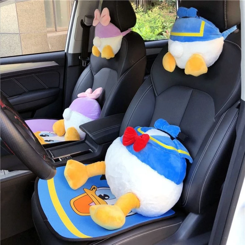 Donald Duck Car Headrest Cushion Soft and Skin-friendly Universal Cartoon Daisy Seat Covers Neck Pillow for Vehicle