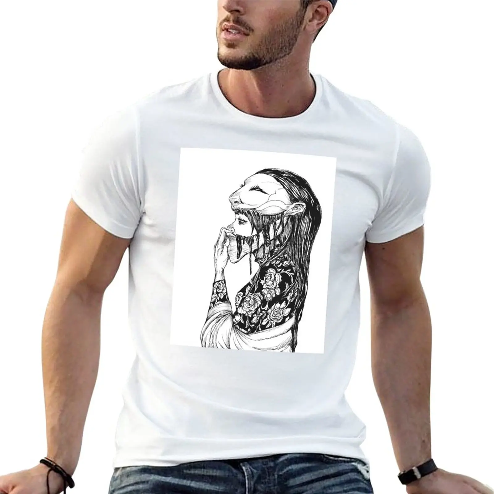 Kuchisake-Onna/Slit-Mouthed Woman T-Shirt aesthetic clothes vintage quick-drying Men's cotton t-shirt