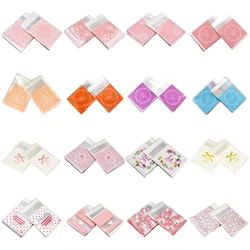 50/100pcs Bow Tie Design Cookie Candy Bag Self-Adhesive Plastic Packing Bag for Wedding Party Biscuits Baking Package Supplies