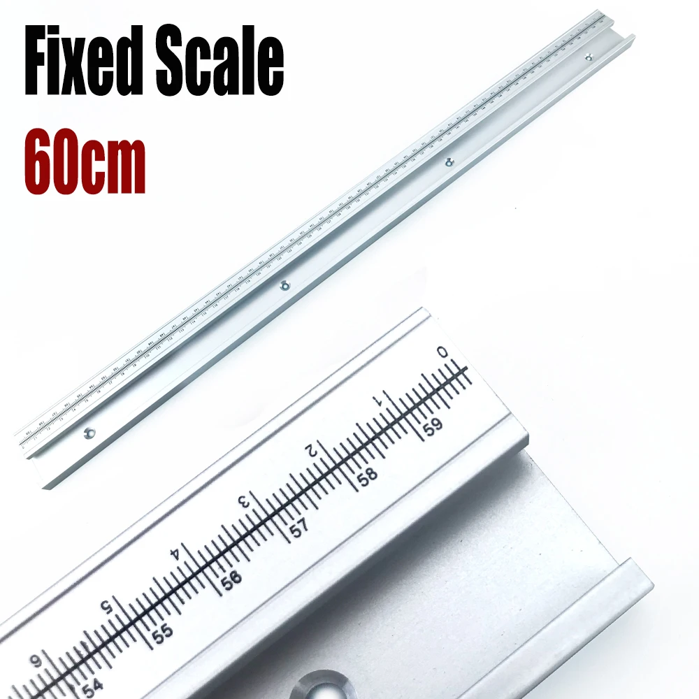 45 #   Chute T Track met Schaal T-tracks Slot Verstek Track 300-600mm 45 Type Chute, houtbewerking Tafelzaag Werkbank DIY Tool