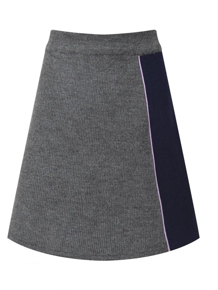 Automne Patchwork tricoté femmes veste à capuche ensembles fermeture éclair manches longues haut décontracté tenues au-dessus du genou Mini jupe deux pièces ensemble