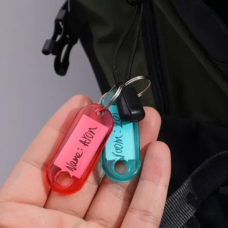 10/20/30/50/80/100pcs New Random Color Key Tags with Labels Plastic Prevent Missing Key Identifiers Luggage Bag Accessories