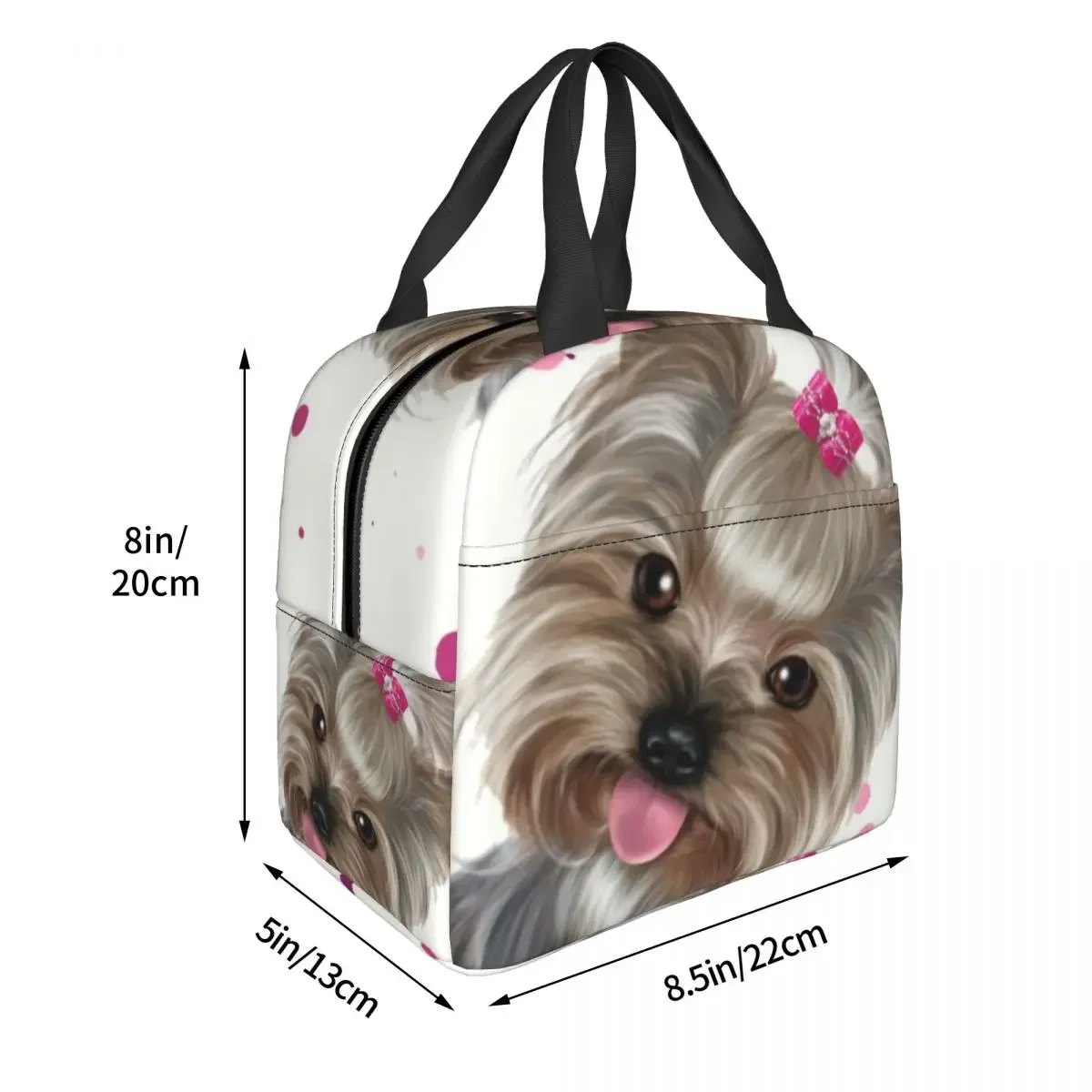 Yorkshire Terrier Dog Insulated Lunch Bag for Women Waterproof Puppy Yorkie Thermal Cooler Lunch Tote Office Work School