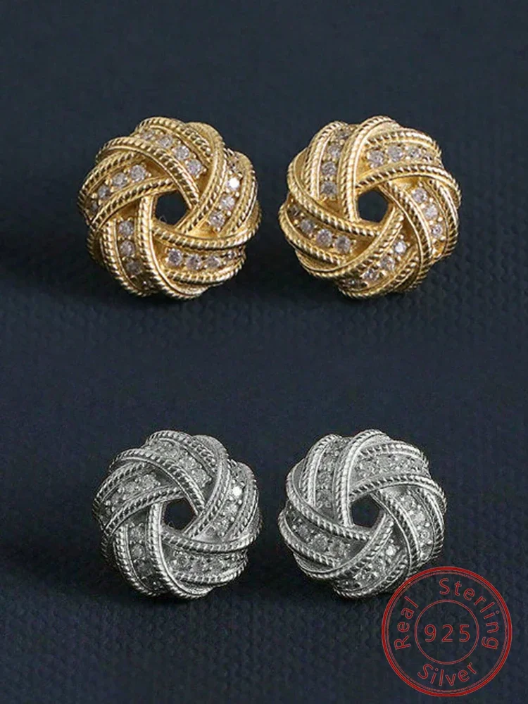 

Блестящие простые круглые серьги из стерлингового серебра 925 пробы с белым цирконием для женщин, юбилейная вечеринка, модные ювелирные изделия высокого качества