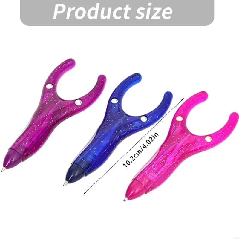 Pack of 2 Branch Shaped Ballpoint Pen Glitter Plastic Writing Pen Set with Smooth for School and Office Notes H8WD