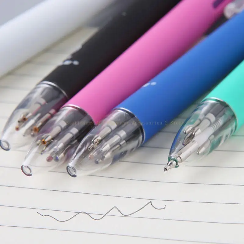 0.7mm 5 Colors In Retractable Ballpoint Pens Mechanical Pencil Smooth Writin