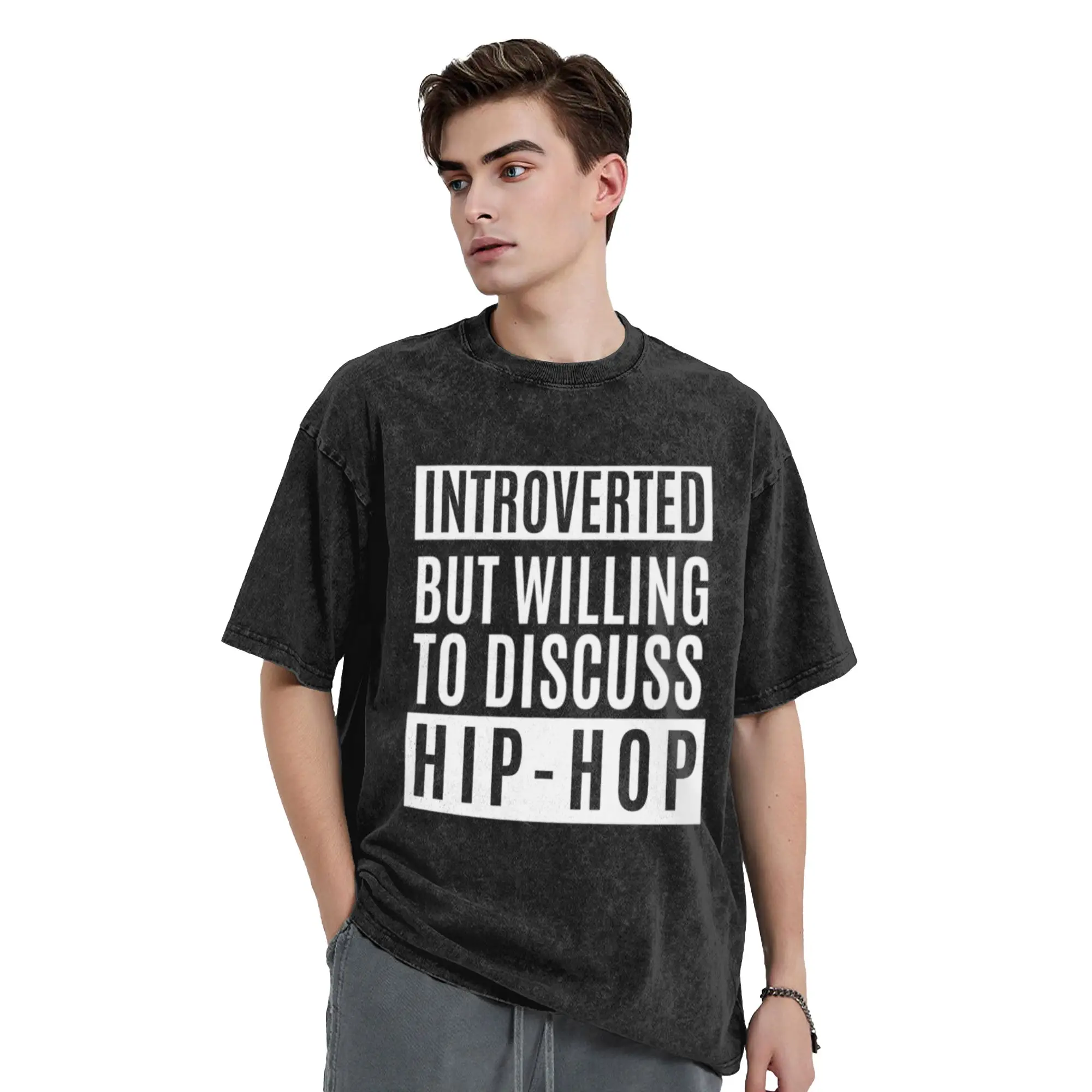 Introverted But Willing To Discuss Hip-Hop Classic Stylish A T-Shirt Oversized Short Sleeve Men's Women's Cotton Tees Tops