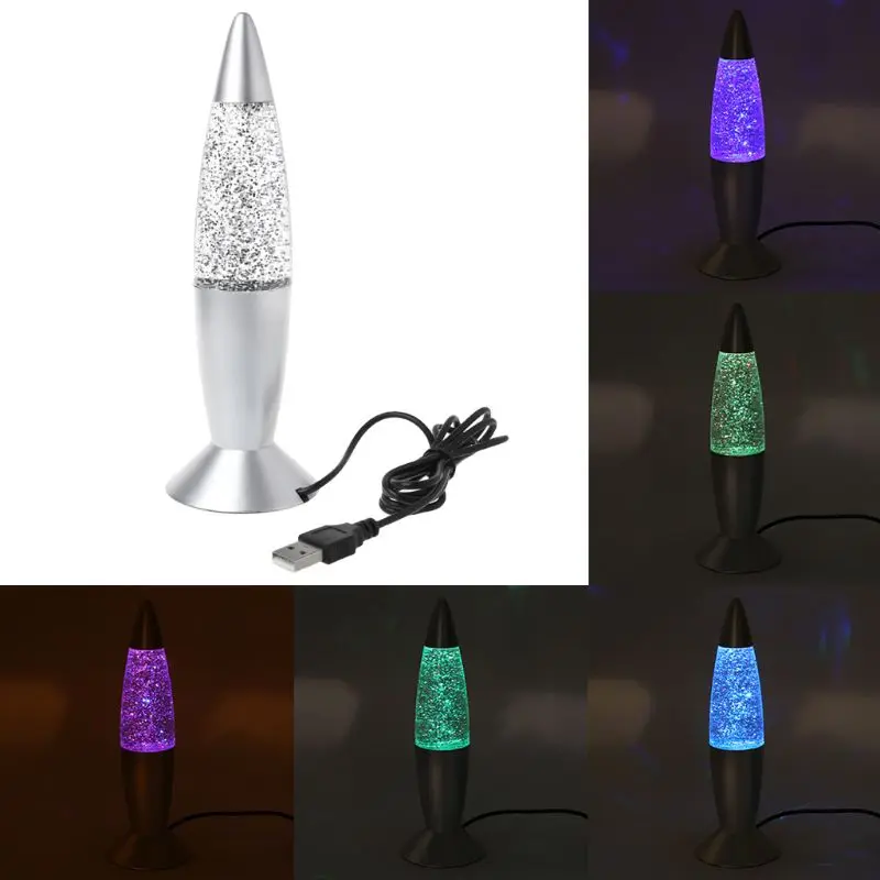 Regalo della luce notturna scintillio RGB LED della lampada lavica cambiante multi colore del razzo 3D Trasporto goccia