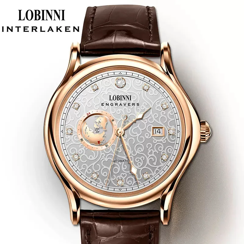 LOBINNI New Luxury Business Men Automatic Mechanical Watch MIYOTA Movement Sapphire Glass Waterproof 50M Wristwatch With Date