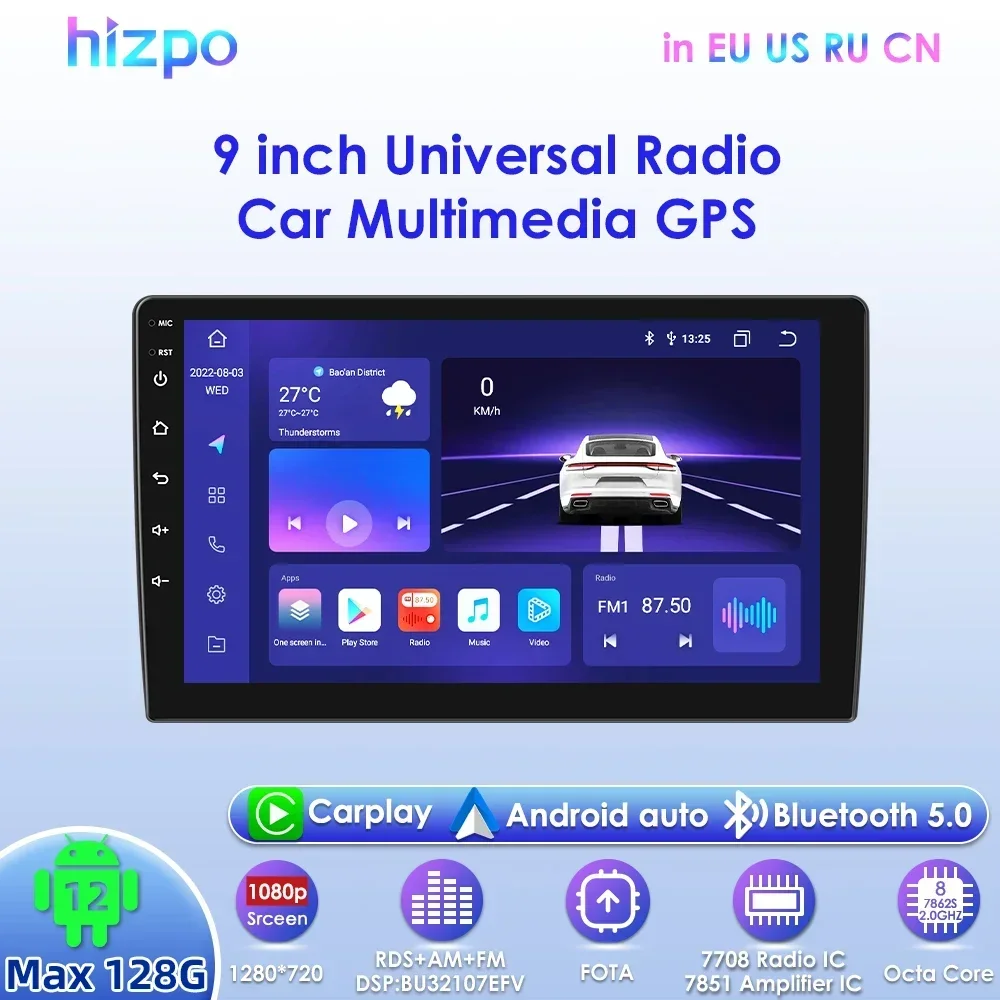 

Hizpo 2Din Android Auto Car Radio Universal Stereo CarPlay Multimedia GPS RDS DSP 4G for Nissan Opel Volkswagen Toyota Hyundai