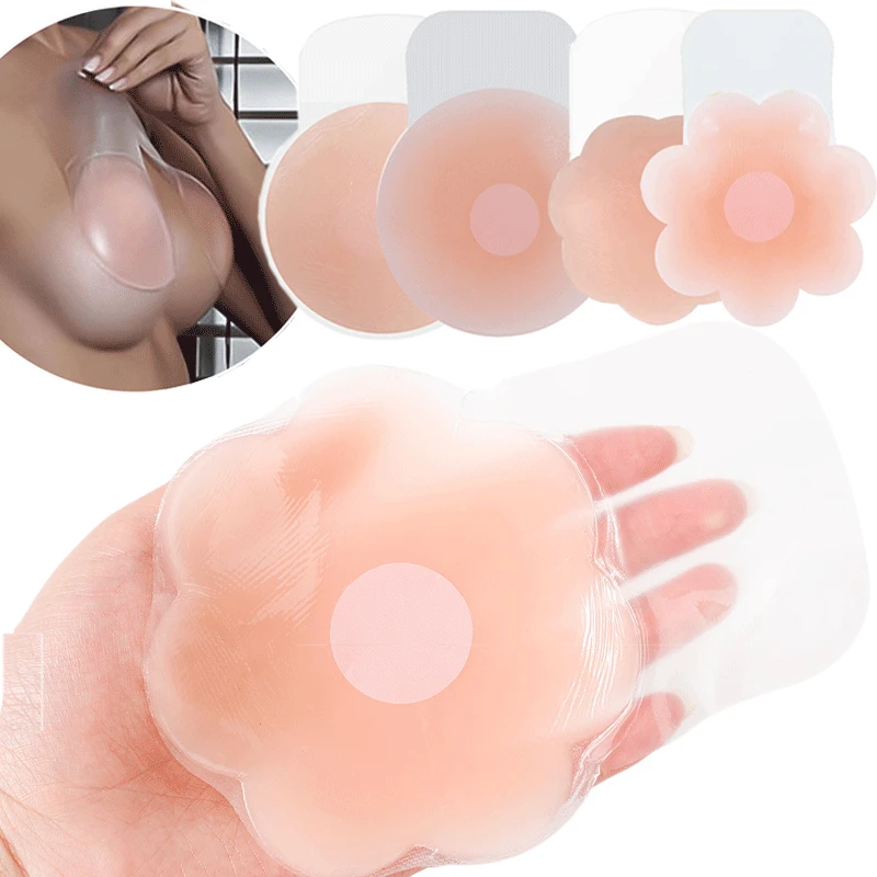 

1pair Silicone Nipple Cover Lift Up Bra Sticker Adhesive Invisible Bra Breast Pasty Women Chest Paste Reusable Strapless Bra