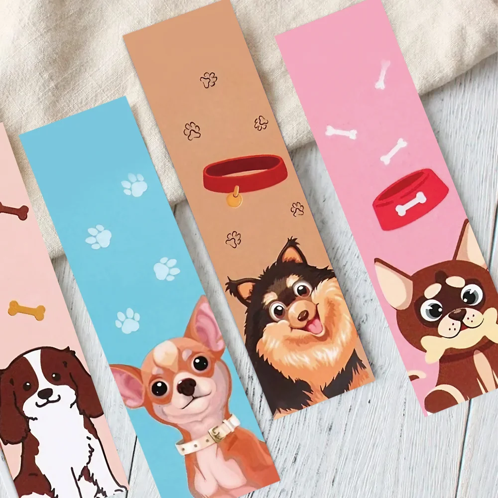 30pcs cartoon puppy bookmarks minimalist animal decoration student reading books labeling paper cards books diary DIY bookmarks