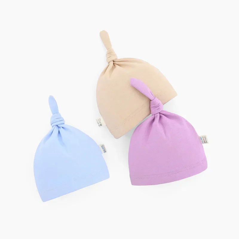 Children's knotted hat infant overhead cap baby hat solid colour colours newborn tangled cap babies