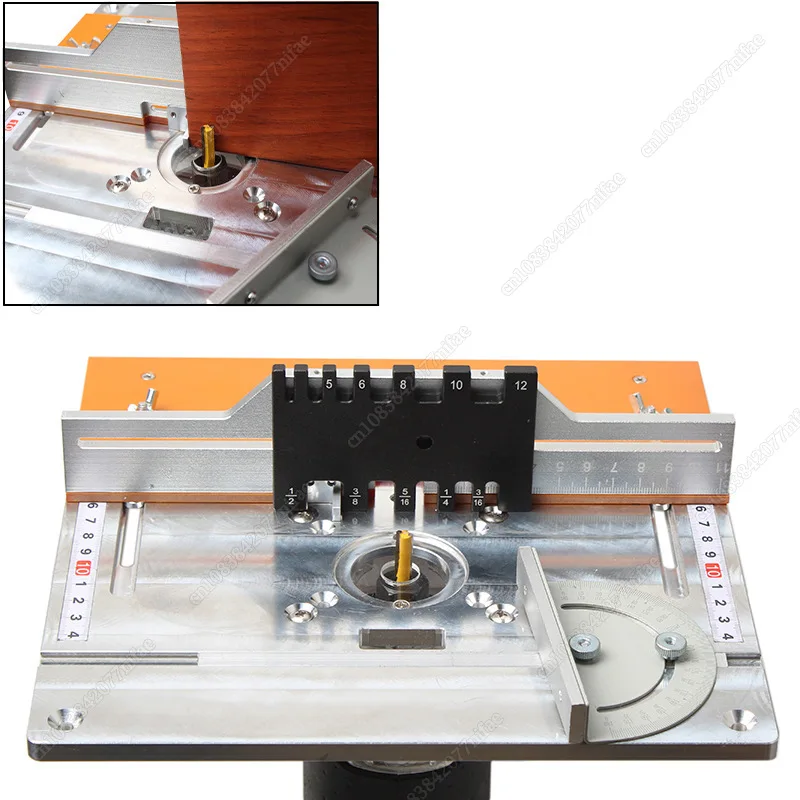 Aluminium Router Table Insert Plate Electric Wood Milling Flip Board With Miter Gauge Guide Set Table Saw Woodworking Workbench