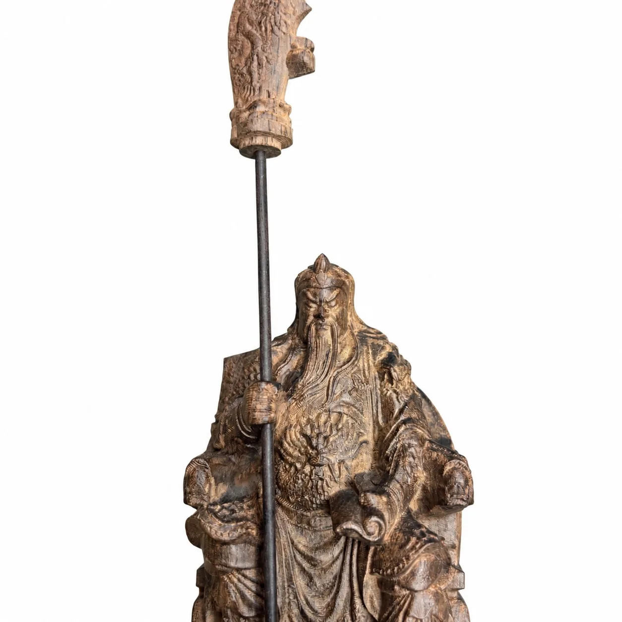 Hand Carved Vietnamese Agarwood Guan Gong Statue Reading Spring Autumn Annals for Traditional Chinese Home Office Decor Gift view 5