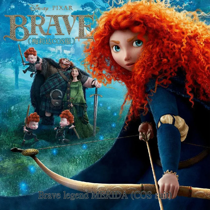 Movie Brave legend Cosplay Merida Princess Dress Top Full Set Outfit Adult Women's Halloween Carnival Party Costume