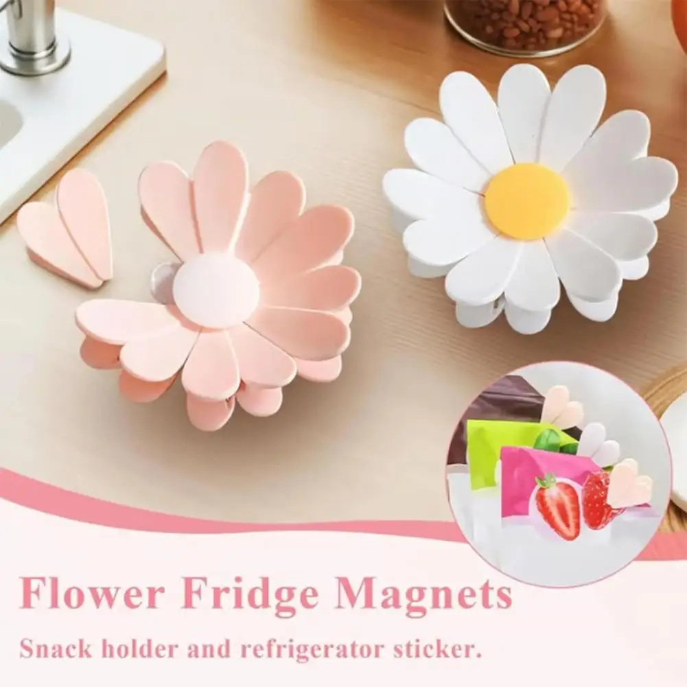 Magnetic Daisy Detachable Sealing Clip,Petal Sealing Clip,Magnetic Fridge Sticker,Snack Clip,Flower Decoration Bag Sealing Clip