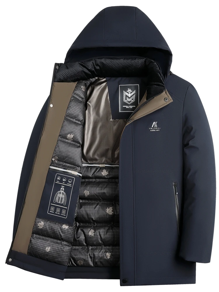 Thickened Cotton Jacket for Middle-Aged And Elderly Men Warm Winter Coat Casual Style Long Sleeve Zipper Closure  Color