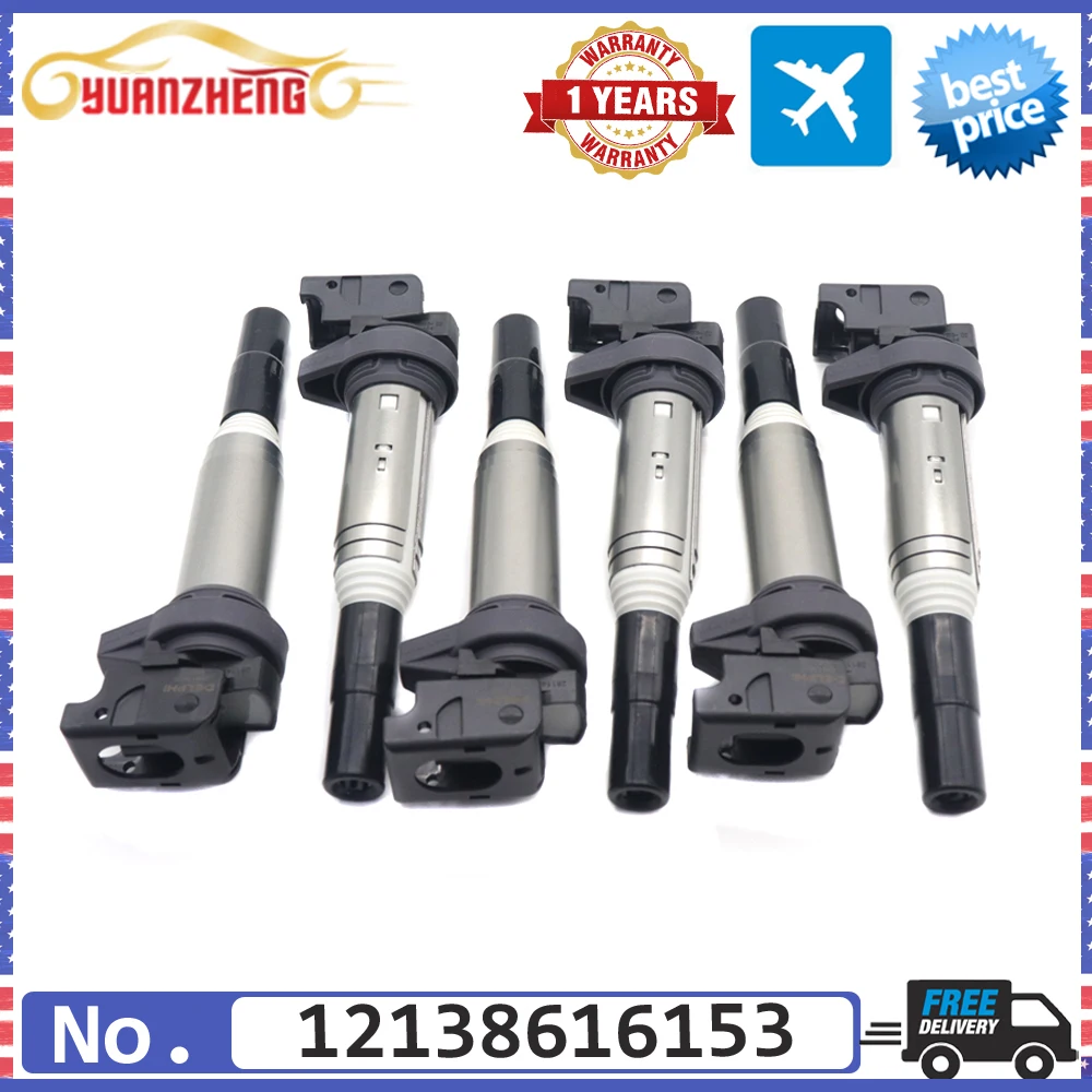 

6PCS Car Ignition Coils For BMW X1 X2 X3 X4 X5 X6 Z3 Z4 Z8 328I 528I 528I 528XI 530I 740LI 12137594596 12138616153 12138647689