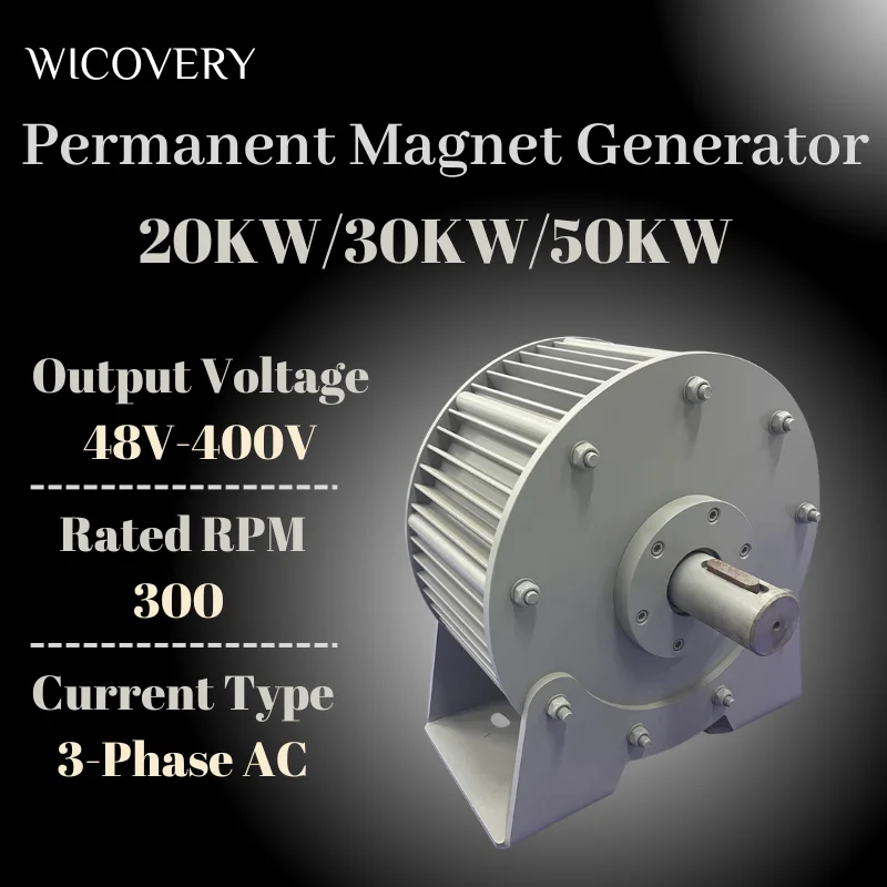 Big Power 50KW 20KW 30KW Low Speed Permanent Magnet Generator 400V 220V 380V 3 Phase AC Alternators For Home Use Real Data