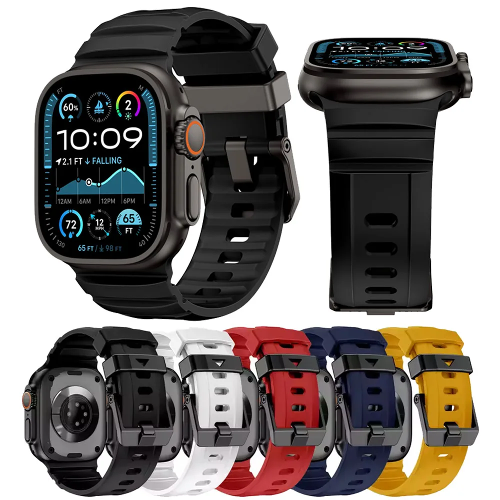 Apple Watch Ultra 2 49mm 44mm 45mm 46mm、iWatch Series 10 9 8 7 6 5 SE 4 3 2 1対応 シリコンストラップ/スポーツバンド