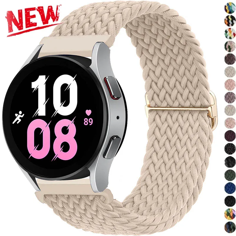 20mm/22mm Band For Samsung Galaxy Watch 4/5/6/5 pro/6 Classic/gear s3/active 2 Braided Solo loop bracelet Huawei GT 2e 3 4 Strap