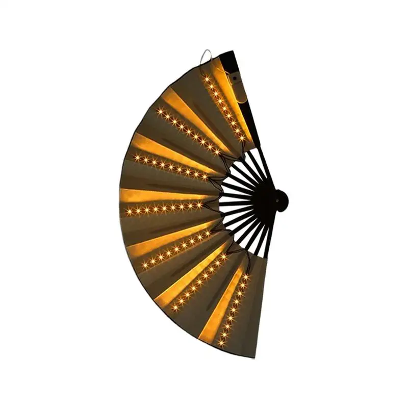 Hand Foldable Fan Light Up Decorative Folding Fans Stage Performance Props For Wedding Night Club Hot Weather Cooling Tools