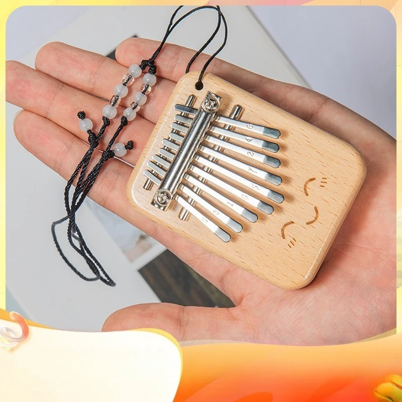 

Solid Wood 9-tone Mini Thumb Piano Musical Instrument, Wooden 9-tone Finger Piano, Portable Kalimba, Beginner Instrument