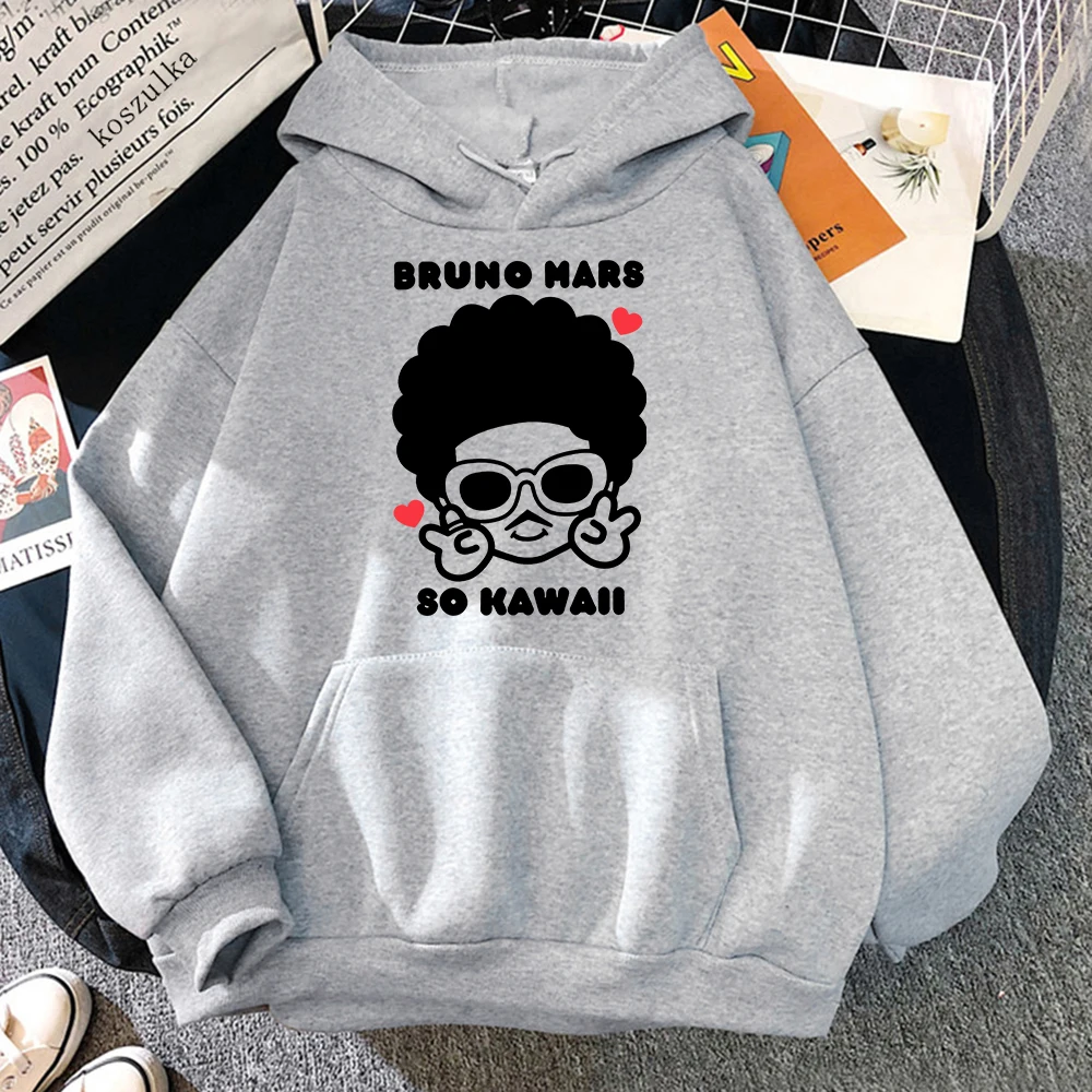 Bruno Mars Concert Merch Kawaii Heart Peace Hoodie Women Harajuku Hoodies Unisex Autumn Winter Aesthetic Pullovers Sweatshirt