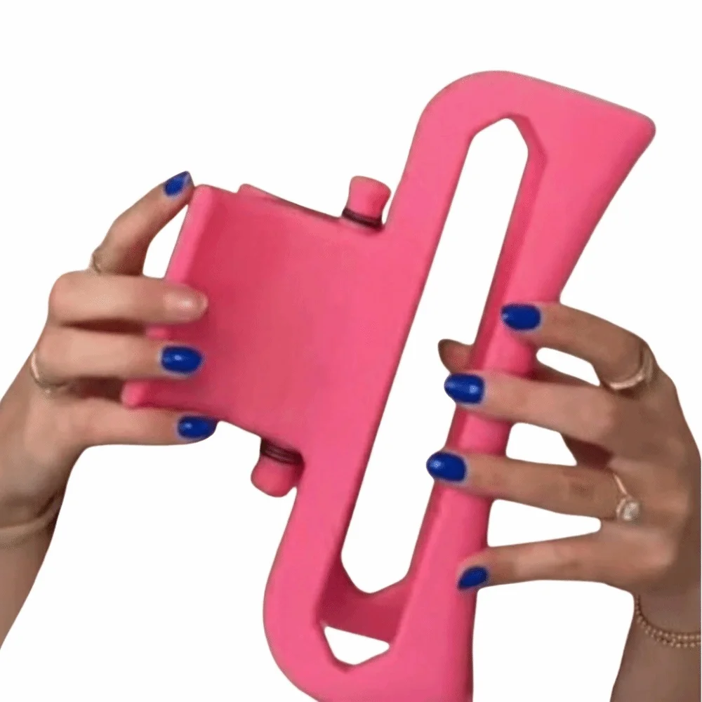 

Trendy Pink Color Extra Large Claw Clip Unique Fashion Shark Clip Plastic Eye-catching Anti Drop Hairpin Cosplay
