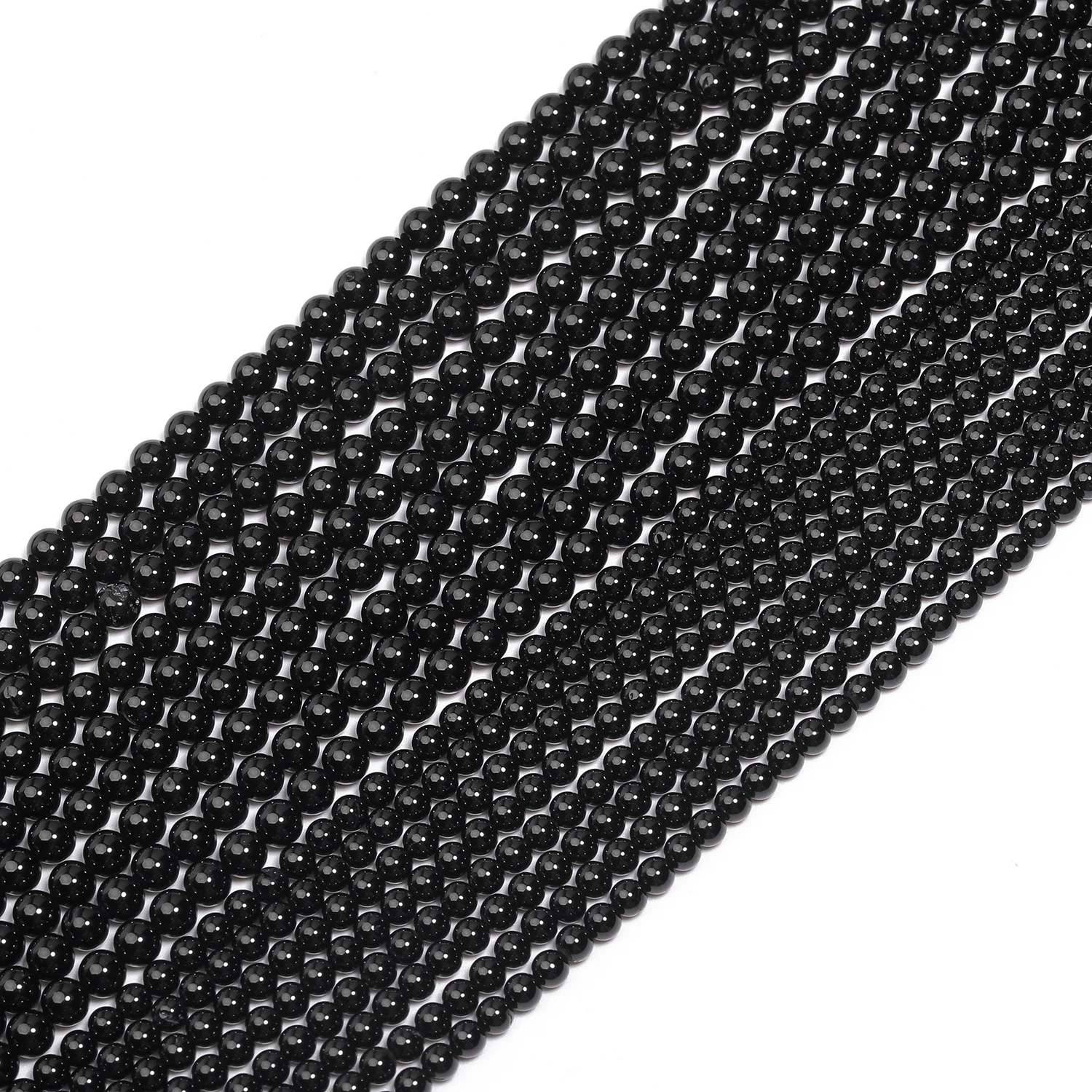 Natural Stone Beads Black Agate Beads 2mm 3mm Round Loose Spacer Beads For Jewelry Making DIY Bracelet Accessories Wholesale