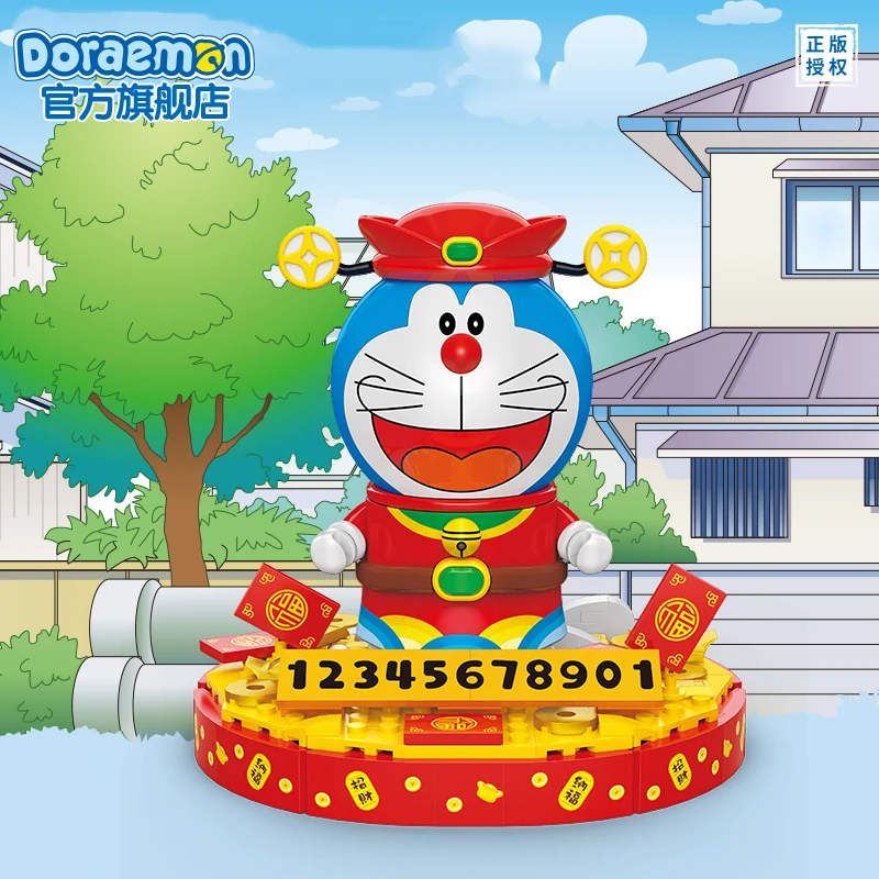 Op voorraad Doraemon officiële bouwstenen Trendy speelgoed geassembleerd beweegbaar ornamentmodel Anime speelgoedcadeau kindercollecties