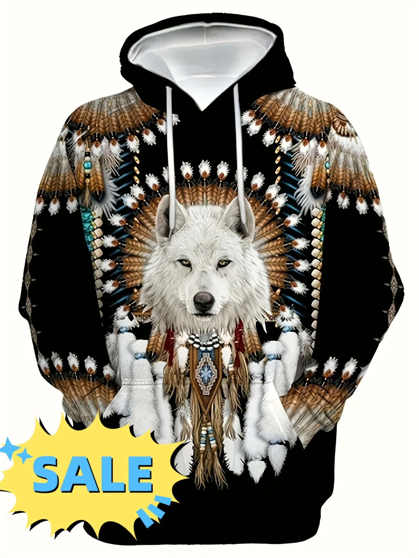 

2025 New Fashion Trend Printed Long Sleeve Hoodie Men's Casual Sweatshirt Breathable Quick Drying Versatile Crew Neck Sweater