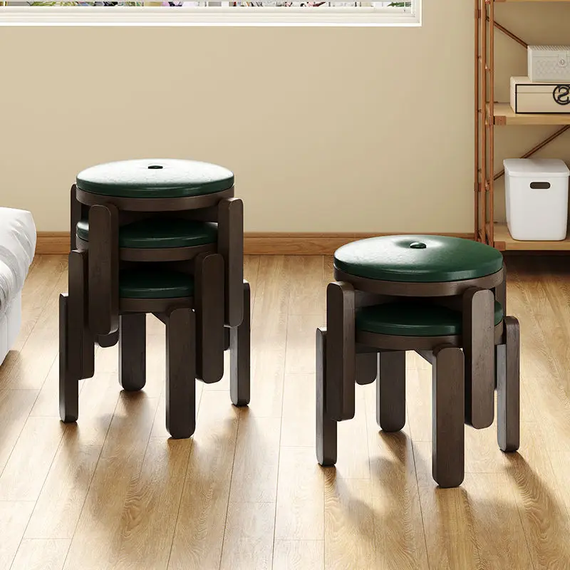 

Household all solid wood Low soft bag Stool living room small wood bench chair patio garden furniture stools