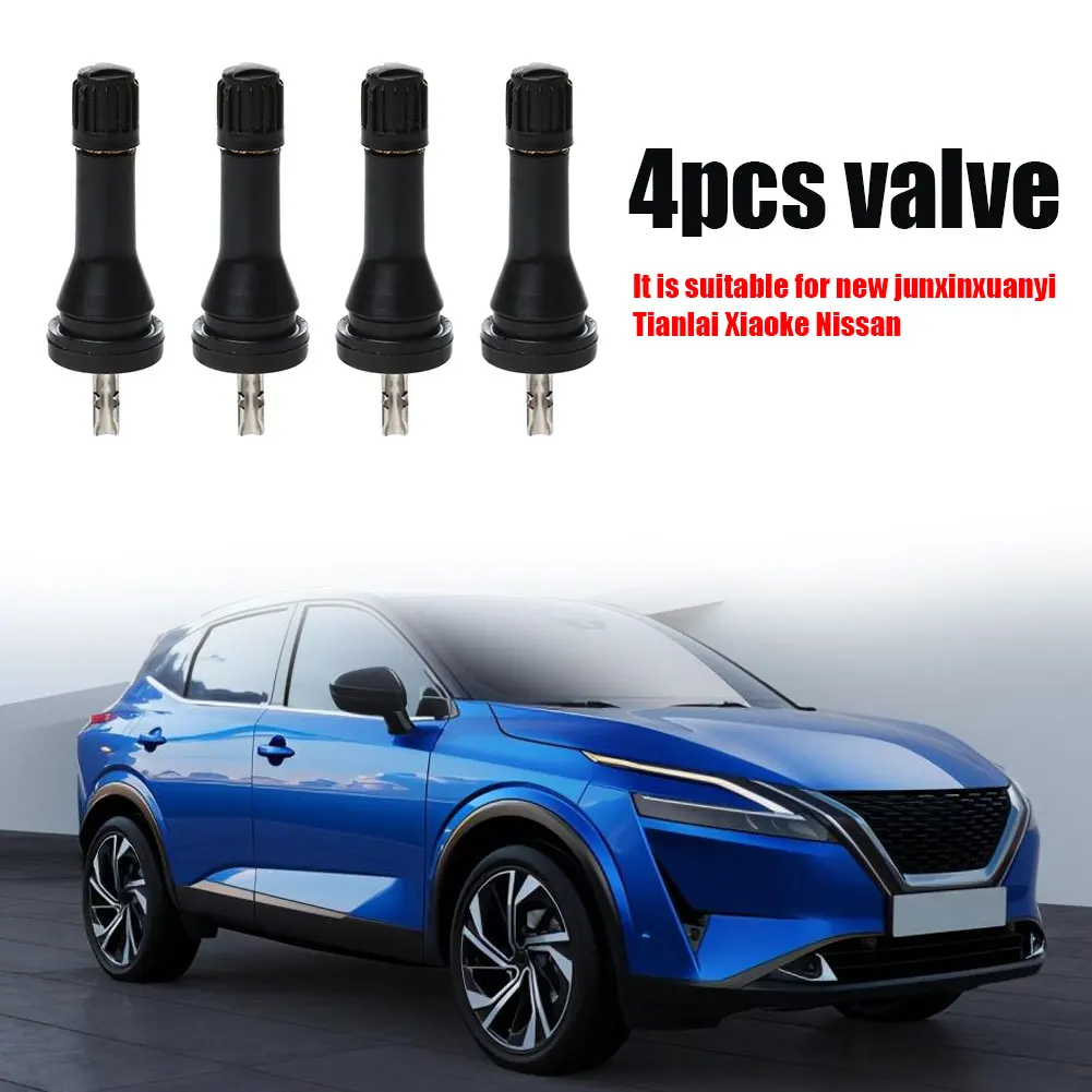 20-4pcs TPMS Snap-in Black Rubber Tubeless Tire Tyre Valve Stems Tire Pressure Sensor for Nissan Qashqai Sylphy Teana Car Parts
